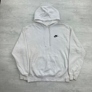 Vintage Y2K Nike Sweatshirt Size Medium White Sportswear Swoosh Hoodie